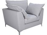 Sessel LEONIQUE "Aspen", grau (anthrazit), B:119cm H:95cm T:94cm, 100% Polyester, Sessel, Sessel, Sessel "Aspen", modern, grau, Stoff "Magic Merlin", pflegeleicht