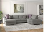 Wohnlandschaft SIT & MORE "Dundee U-Form", silber, B:338cm H:86cm T:219cm, Sofas, Wohnlandschaft, mit Federkern und Edelstahlfüßen, wahlweise mit Kopfteilverstellung