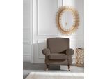 Sessel HOME AFFAIRE "Rennes", grau (taupe), B:90cm H:90cm T:93cm, Baumwollmix (50% Baumwolle, 50% Polyester);Samtoptik (100% Polyester), Sessel, Sessel, in Samtoptik oder Baumwoll-Mix