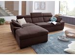 Ecksofa EXXPO - SOFA FASHION "Salerno, inkl. Arm-& Kopfteilverstellung, bequem, Breite 280cm, L-Form", braun, B:280cm H:77cm T:170cm, Sofas, Ecksofa, wahlweise mit Bettfunktion und Bettkasten, tolle Detailverarbeitung