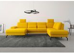 Wohnlandschaft SIT & MORE "Cinturo U-Form", gelb (mustard), B:345cm H:91cm T:226cm, Sofas, Wohnlandschaft, inklusive Sitztiefenverstellung und Federkern, Sitzhöhe 48 cm