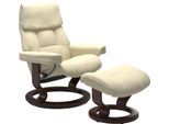 Relaxsessel STRESSLESS "Ruby", beige (vanilla paloma), B:74cm H:97cm T:74cm, Leder BATICK: BATICK ist ein leicht korrigiertes, durchgefärbtes und genarbtes Möbelleder, bei dem die meisten Unebenheiten und Spuren in der Regel entfernt wurden.;Leder PALOMA: PALOMA ist ein durchgefärbtes Semianilin-Möbelleder mit natürlicher Narbung., Sessel, Relaxsessel, mit Classic Base, Größe S, Gestell Eiche, Wen