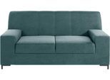2-Sitzer DOMO COLLECTION "Ledas kubisch und komfortabel, flache Armlehnen, eleganter Fuß", blau (petrol), B:170cm H:83cm T:88cm, Sofas, 2-Sitzer, Breite 170cm, in vielen Farben erhältlich