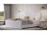 Boxspringbett FORTE "Lanciano Max inkl. zwei Bettkästen und Kaltschaum Topper", grau (hellgrau), B:146cm L:225cm, Komplettbetten, Boxspringbett, und einer 7-Zonen-Tonnentaschenfederkernmatratze H2/H3