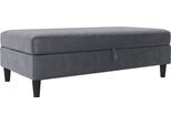 Stauraumhocker DOREL HOME "Hartford", grau (anthrazit), B:130cm H:43cm T:69cm, Hocker, Stauraumhocker, Polsterhocker mit Stauraum, frei im Raum stellbar, Sitzhöhe 43 cm