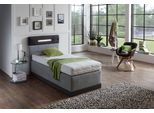 Boxspringbett, grau (anthrazit, grau), Ohne Topper, Liegefläche B/L: 90cm x 200cm, H3, 7-Zonen-Kaltschaummatratze, Bezug Obermatratze 100% Polyester, waschbar bis 60C;Bezug Unterbox und Kopfteil: Mikrofaservelours (100% Polyester), WESTFALIA SCHLAFKOMFORT, Komplettbetten, Boxspringbett, mit LED-Beleuchtung