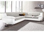 Ecksofa TRENDMANUFAKTUR "Rondo 3, zeitlos und modern, im Materialmix, L-Form", weiß (weiß, cappuccino), B:267cm H:85cm T:247cm, Primabelle-Microfaser;Kunstleder SOFTLUX / Struktur (77% Polyester; 23% Polyacryl), Sofas, Ecksofa, wahlweise Federkern für hohen Sitzkomfort, wahlweise Bettfunktion