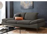 2,5-Sitzer W.SCHILLIG "enjoy&MORE", grau (antracite s37), B:232cm H:87cm T:110cm, Chenille-Flachgewebe R66 (85% Polyester, 15% Nylon);Longlife Xtra-Leder Z59: Glattleder mit modischer Prägung. Hautstärke 0, 9 - 1, 1 mm;Stoff S37 (100% Polyester), Sofas, 2 5-Sitzer, Sitztiefenverstellung, Füße bronze pulverbeschichtet, Breite 232 cm
