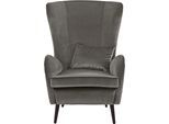 Sessel HOME AFFAIRE "Sallito, TV-Sessel, Ohrensessel mit", grau (anthrazit), B:76cm H:109cm T:85cm, Struktur Hahnentritt (67% Polypropylen, 33% Polyester);Samtoptik (100% Polyester);Fellimitat (100% Polyester);Samtcord (92% Polyester, 8% Polyamid);Struktur (100% Polyester);Struktur fein (100% Polyester), Sessel, Sessel, Hocker, in vielen Bezugsqualitäten, auch in Samtcord