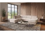 Wohnlandschaft HOME AFFAIRE "Calypso U-Form", beige (linen), B:334cm H:85cm T:227cm, 100%Polyester, Sofas, Wohnlandschaft, wahlweise mit motorischer Relaxfunktion