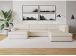Wohnlandschaft DOMO COLLECTION "Topper, elegant und zeitlos, komfortabel, U-Form", beige (creme), B:320cm H:78cm T:213cm, Sofas, Wohnlandschaft, wahlweise mit Bettfunktion