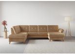 Wohnlandschaft SIT & MORE "Göteborg", braun (macchiato), B:327cm H:90cm T:226cm, Sofas, Wohnlandschaft, inkl. Sitztiefenverstellung, wahlweise mit Bettfunktion & Bettkasten