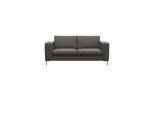 2-Sitzer FLEXLUX "Fiore Designsofa, bequem und komfortabel durch hochwertigen Sitzaufbau", grau (warm mineral), B:164cm H:85cm T:92cm, 100% Echteder, Sofas, 2-Sitzer, breite Armlehnen, Kaltschaum, Füße Alu+ Eiche