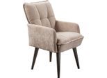 Esszimmerstuhl EXXPO - SOFA FASHION "Mocca", beige, schwarz, B:57cm H:93cm T:75cm, Stühle, Esszimmerstuhl, Armlehnenstuhl, bequem gepolstert