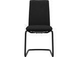 Polsterstuhl STRESSLESS "Laurel", schwarz (schwarz dinamica, schwarz matt), B:53cm H:92cm T:59cm, Microfaser DINAMICA (88% Polyester, 12% Polyurethan), Stühle, Polsterstuhl, Low Back, Größe M, mit Beinen aus Stahl in Schwarz matt