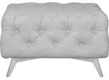 Polsterhocker HOME AFFAIRE "Amaury", silber, B:80cm H:45cm T:80cm, Struktur (100% Polyester);Samtoptik (100% Polyester), Hocker, Polsterhocker, Chesterfield-Optik, Breite 80cm, Fußfarbe wählbar
