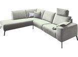 Ecksofa HOME AFFAIRE "Bellini L-Form", grau (hellgrau), B:263cm H:85cm T:90cm, Luxus-Microfaser weich (98% Polyester, 2% Nylon);Easy Care (100% Polyester), Sofas, Ecksofa, incl. motorischer Relaxfunktio, wahlweise Easy Care-Bezug