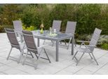 Garten-Essgruppe MERXX "Taviano", silber (diamantfarben), Obermaterial: 100% Polyester. Füllung: 100% Polyester, Sitzmöbel-Sets, Garten-Essgruppe