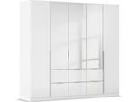 Drehtürenschrank OTTO HOME "Kleiderschrank Schrank Garderobe AGORDO mit Dekor- oder Hochglanzfront", weiß (alpinweiß, hochglanz weiß), B:226cm H:210cm T:54cm, Holzwerkstoff, Schränke, Drehtürenschrank, mit Außenschubkästen, in 7 Breiten und 2 Höhen MADE IN GERMANY