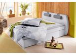 Boxspringbett "Rex", grau (hellgrau, dunkelgrau), Liegefläche B/L: 180cm x 200cm, H3, Taschen-Federkernmatratze, Kopfteil, untere Box, Obermatratze und Topper sind mit pflegeleichtem Strukturstoff (65% Polypropelen, 35% Polyester) bezogen.;Die Nackenkissen sind mit Strukturstoff (65% Polypropelen, 35% Polyester) bezogen.;Die Spiegelfläche der Unterfederung ist mit einem rutschhemmenden Vlies (Jers