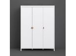 Kleiderschrank HOME AFFAIRE "Madrid, Drehtürenschrank, Aufbewahrung Kasten Schrank Stauraum", weiß, B:149,8cm H:199cm T:58,4cm, Holzwerkstoff, Schränke, Kleiderschrank, 3türiger Schrank mit 5 Einlegeböden und Kleiderstange, Breite 150 cm