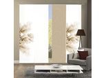 Schiebegardine HOME WOHNIDEEN "KESSI 4er SET" Gr. 1, beige (sand), B:60cm H:245cm, Polyester, Gardinen, Schiebegardine, Schiebevorhang Digidruck 4er Set KESSI