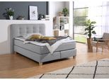 Boxspringbett HOME AFFAIRE, grau, B:158cm L:209cm, Komplettbetten, Boxspringbett, inklusive Komfortschaum-Topper