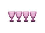 Rotweinglas VILLEROY & BOCH "Rotweingläser Boston Coloured 310 ml 4er Set", pink (berry), Glas, Trinkgefäße, Rotweinglas