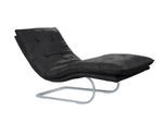 Relaxliege W.SCHILLIG "daily dreams", grau (anthrazit s37), B:75cm H:91cm T:170cm, Stoff S37 (100% Polyester), Sofas, Relaxliege, in Waffelkissen-Optik, wahlweise mit Motor, silber matt, in 2 Breiten