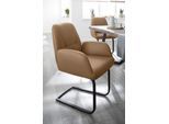 Freischwinger W.SCHILLIG "ole", braun (fango z69, schwarz pulverbeschichtet), B:63cm H:90cm T:64cm, Longlife Xtra-Leder Z69: Das feinnarbige, gedeckte Softleder Z69 besticht durch seine außergewöhnliche Weichheit im trendigen »Vintage-Look«, Hautstärke 0, 9 - 1, 1 mm;Longlife Xtra-Leder Z79: Das Z79 gehört zu der Familie der Anilin-Touch-Leder, die durch ihren besonders angenehmen Griff überzeugen