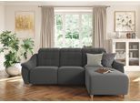 Ecksofa HOME AFFAIRE "Boston L-Form", grau, B:254cm T:170cm, Struktur (100% Polyester);Luxus-Microfaser Florence (100% Polyester);Chenille (100% Polyester);NaturLEDER (reines Rindsleder), Sofas, Ecksofa, Kopfteilverstellung an jeder Sitzfläche, wahlweise Relaxfunktion