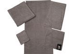 Waschhandschuh ROSS "Cashmere feeling", grau (flanell), B:16cm L:22cm, Frottier, Baumwolle, Handtücher, Waschhandschuh, mit Wellen-Bordüre