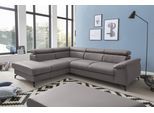 Ecksofa COTTA "Kitty L-Form, B: 249 cm", grau (elephant), B:249cm H:72cm T:207cm, Microfaser (100% Polyester);Flachgewebe (100% Polyester), Sofas, Ecksofa, mit Kopfteilverstellung, optional Bettfunktion & Bettkasten