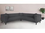 Ecksofa HOME AFFAIRE "AGNIA L-Form B/T/H: 244/244/71 cm", grau (dunkelgrau), B:244cm H:71,5cm T:244cm, 100% Polyester, Sofas, Ecksofa, incl. Zierkissen, gleichschenklig, auch in Cord
