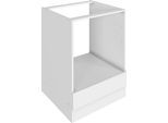 Herdumbauschrank KOCHSTATION "KS-Luhe", weiß (weiß matt, weiß), B:60cm H:82cm T:60cm, MDF, Schränke, Herdumbauschrank, 60 cm breit