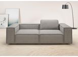 2-Sitzer HOME AFFAIRE "Watertown, modernes Sofa 246 cm breit, auch in Feincord", grau, B:246cm H:68cm T:118cm, 95% Polyester, 5% Nylon, Sofas, 2-Sitzer, stilvolles Sofa für 2 Personen mit extra breiter Sitzfläche