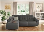 Ecksofa HOME AFFAIRE "Boston L-Form", grau (anthrazit), B:254cm T:170cm, Struktur (100% Polyester);Luxus-Microfaser Florence (100% Polyester);Chenille (100% Polyester);NaturLEDER (reines Rindsleder), Sofas, Ecksofa, Kopfteilverstellung an jeder Sitzfläche, wahlweise Relaxfunktion