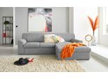 Ecksofa DOMO COLLECTION "Topper, elegant und zeitlos, kompaktes Stellmaß 245/155cm, L-Form", grau (hellgrau), B:245cm H:78cm T:155cm, Sofas, Ecksofa, mit Recamiere, wahlweise mit Schlaffunktion