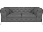 Chesterfield-Sofa HOME AFFAIRE "Amaury", grau, B:185cm H:75cm T:99cm, Struktur (100% Polyester9;Samtoptik (100% Polyester), Sofas, Chesterfield-Sofa, aufwändige Knopfheftung, moderne Chesterfield Optik, Fußfarbe wählbar