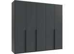 Kleiderschrank WIMEX "Mugano,in 5 Breiten,2 Höhen,2 Tiefen, viele Farben, Made in Germany", grafit, griffe schwarz, B:225cm H:208cm T:58cm, Holzwerkstoff, Schränke, Kleiderschrank, mit langen Griffen aus Metall, mit oder ohne Spiegel