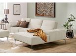 Ecksofa W.SCHILLIG "run, Designsofa mit tollem Sitzkomfort, bequem, L-Form", weiß (cream weiß z73), B:319cm H:88cm T:178cm, Longlife Xtra-Leder Z73: Naturwalkleder der Luxusklasse aus den erlesensten Rohhäuten. Hautstärke 1, 1 – 1, 3 mm;ROHLEDER Jacquard-Flachgewebe Q2 W60 (63% Polyester, 37% Polyacryl);ROHLEDER Chenille-Flachgewebe Q2 W77 (68% Polyacryl, 32% Polyester);Stoff S37 (100% Polyester),