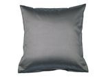 Kissenbezug JANINE "Colors Mako Satin", grau (anthrazit), B:50cm L:50cm, Mako-Satin, Obermaterial: 100% Baumwolle, Kissenbezüge, Kissenbezug, mit Reißverschluss, uni Kissenhülle, feinfädig, 100% Baumwolle