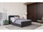 Boxbett COTTA "Cooper", schwarz, B:145cm L:213cm, 100% POLYESTER (PES), Komplettbetten, Boxbett, inkl. Topper, Bettkasten und verstellbarem Kopfteil
