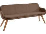 Essbank MUSTERRING "Tavia", braun (caramel, wildeiche), B:180cm H:87cm T:66cm, 100% PES, Sitzbänke, Essbank, Stativgestell Wildeiche massiv geölt, Breite 180, 200 oder 220 cm