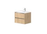 Waschtisch WELLTIME "City, Badmöbel, Badkommode, Badschrank, in verschiedenen Breiten", beige (light oak), B:61cm H:50cm T:46cm, Waschtische, Waschtisch, mit Soft-Close-Funktion, inklusive Waschbecken, FSC zertifiziert