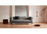 3-Sitzer HOME AFFAIRE "Chamby", grau (anthrazit), B:210cm H:71cm T:85cm, Luxus-Microfaser Lederoptik (100% Polyester), Scheuertouren: 40.000, Pilling: 4;Samtoptik (100% Polyester), Scheuertouren >100.000, Pilling: 5, Sofas, 3-Sitzer, mit Holzrahmen unten und Steppung im Lehnenbereich