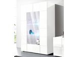 Vitrine HOME AFFAIRE "Dama Höhe 166 cm, Breite 121 cm, Stauraumvitrine mit 2 Türen", weiß (weiß hochglanz lack), Schränke, Vitrine, Standvitrine - Front in 3D-Optik, viel Stauraum, verschiedene Farben