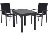 Garten-Essgruppe GARDEN PLEASURE "ELENA", grau (anthrazit, anthrazit, anthrazit), B:165cm H:89cm T:65cm, Aluminium, Kunststoff, Sitzmöbel-Sets, Garten-Essgruppe