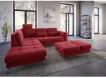 Ecksofa SIT & MORE "Bendigo L-Form", rot, B:258cm H:84cm T:226cm, Sofas, Ecksofa, inklusive Sitztiefenverstellung, Bodenfreiheit 12 cm, in 2 Fußfarben