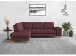 Ecksofa SIT & MORE "Westham L-Form", lila (chianti), B:261cm H:88cm T:179cm, 90% Polyester 10%Polyamid, Sofas, Ecksofa, mit Ottomane, mit oder ohne Bettfunktion, Bettkasten, Verstellung
